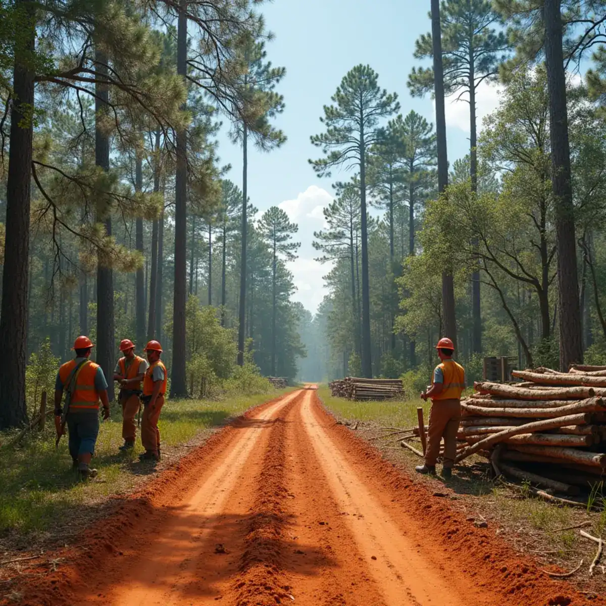 Tree service crew working on mature canopy in Bunnell, FL