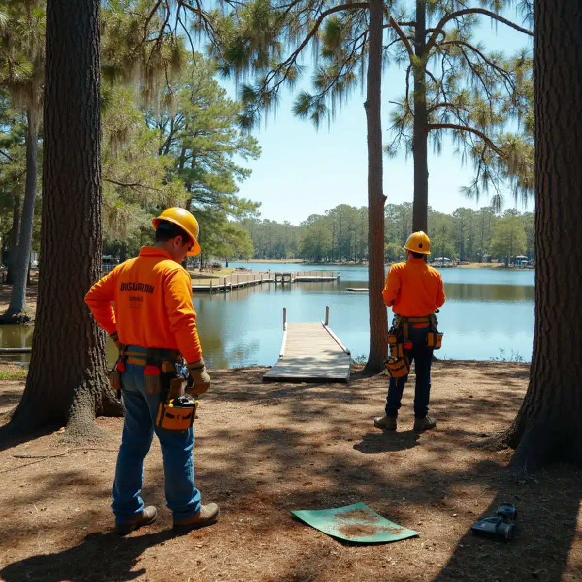 Tree service crew working on mature canopy in Fleming Island, FL