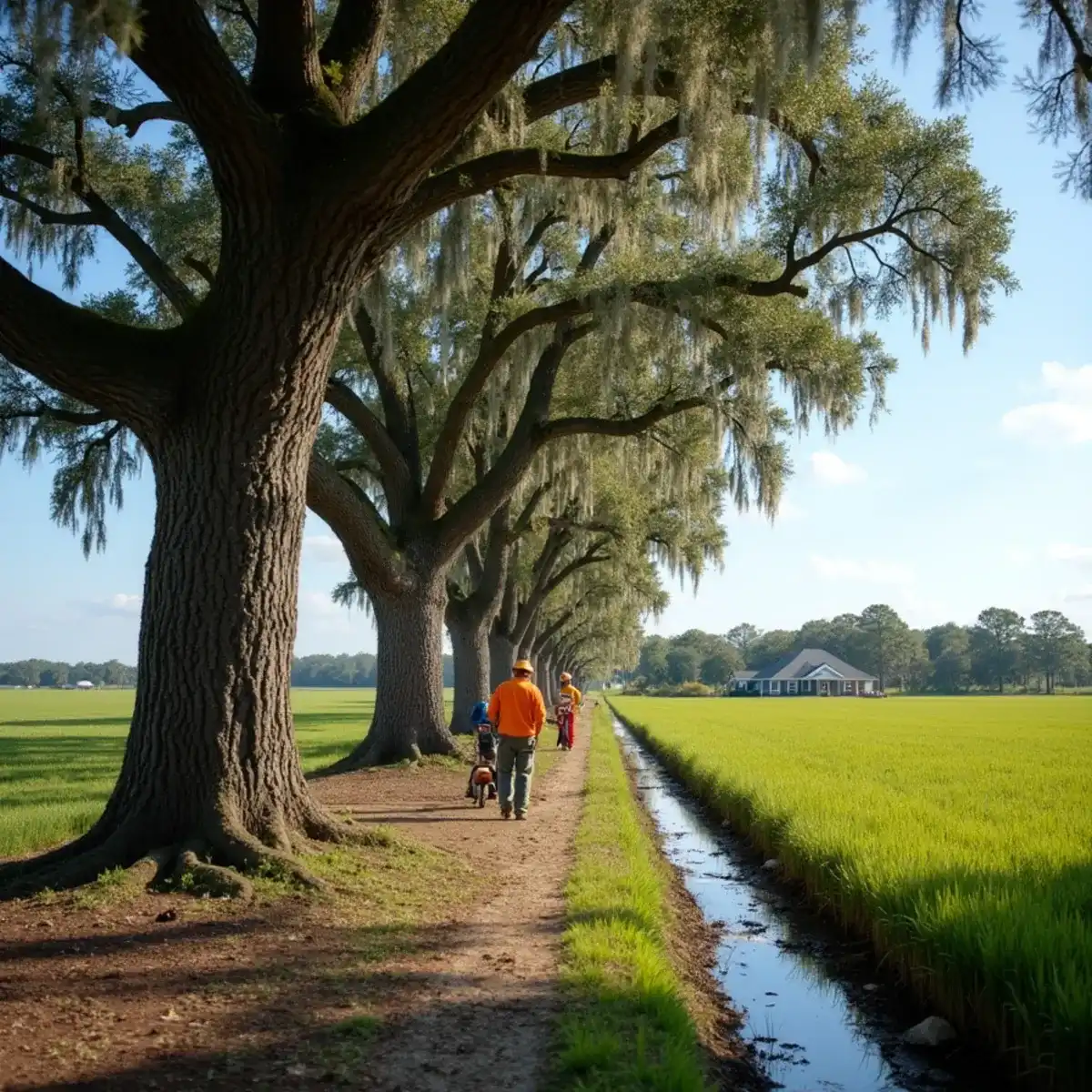 Tree service crew working on mature canopy in Hastings, FL
