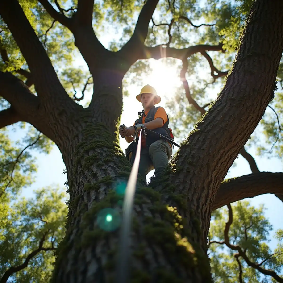 Steel cable support system installed in a mature live oak in St. Augustine, FL