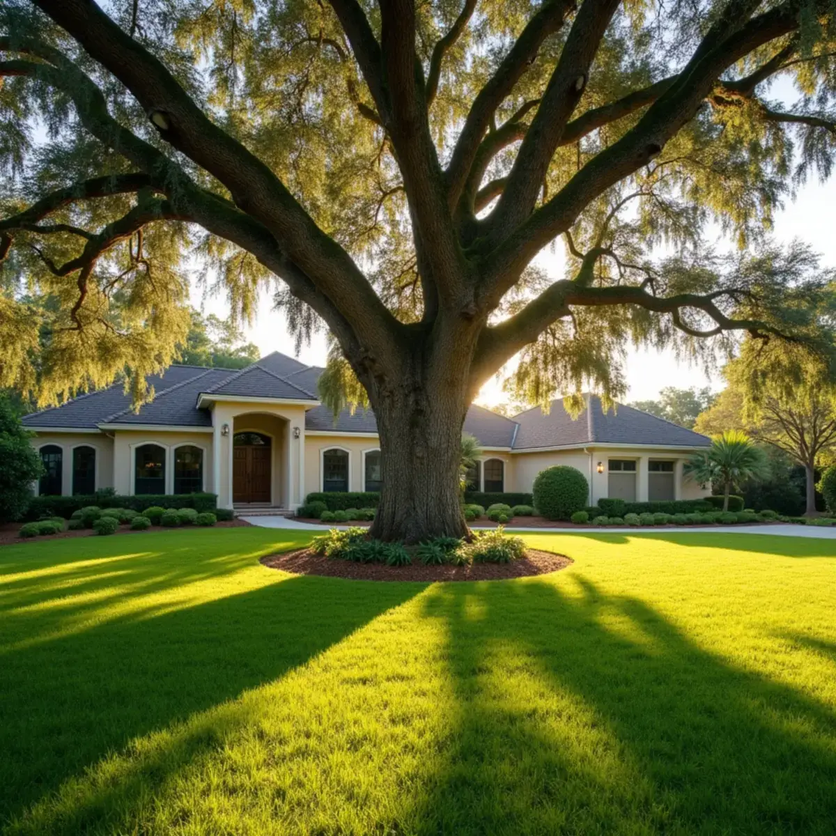 Specimen oak manicured lawn, tree service in Ponte Vedra Beach, FL